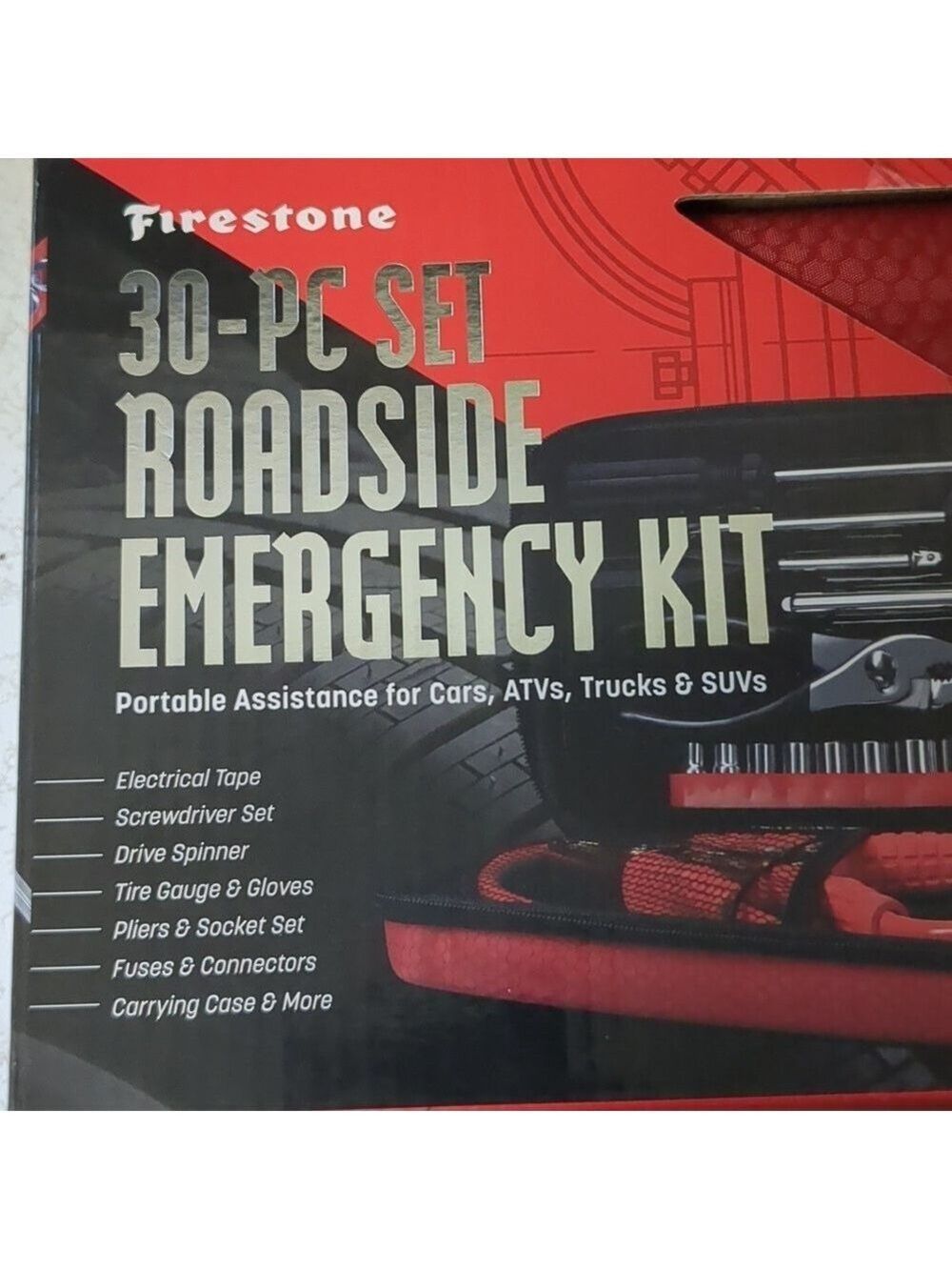 Firestone 30 piece set roadside emergency kit